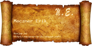 Meczner Erik névjegykártya