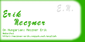 erik meczner business card